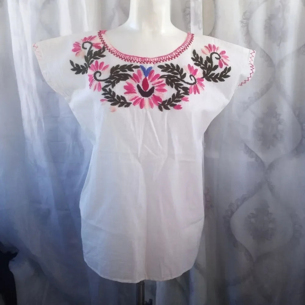 New Mexican top embroidery handmade size large ( Hang )
